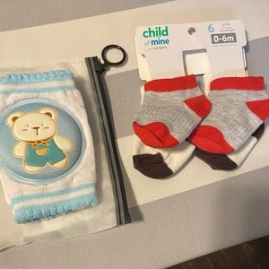 Knee pads and baby sock bundle